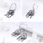 Bijoux country : boucles d'oreilles argent avec motif plume
