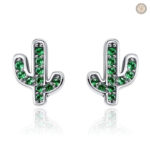 Boucles d'oreilles cactus en argent, style country