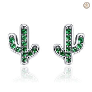 Boucles d'oreilles cactus en argent, style country