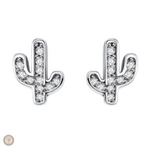 Bijoux en argent en forme de cactus, design country unique