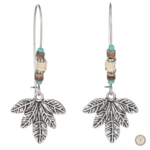 Accessoire country : boucles d'oreilles feuille, design tendance