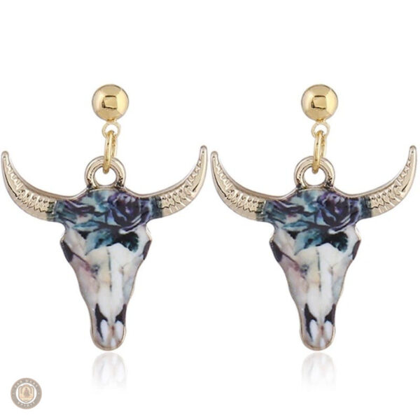 Boucles d'oreilles en forme de taureau, style country