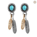 Boucles d'oreilles turquoise en argent style western