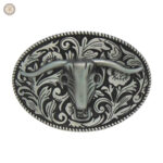 Boucle de ceinture western en cuir buffle