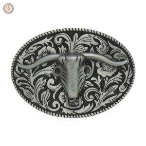 Boucle de ceinture western en cuir buffle