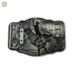 Accessoire western, boucle de ceinture Bull Rider stylisée