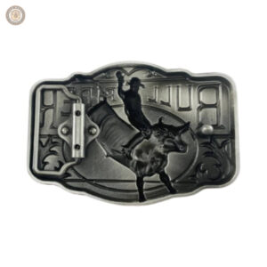 Accessoire western, boucle de ceinture Bull Rider stylisée