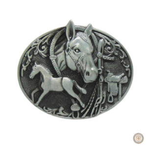 Boucle de ceinture western avec motif cheval