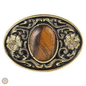 Boucle de ceinture western effet bois avec design authentique