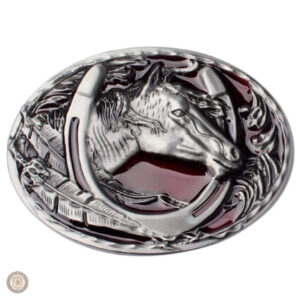 Boucle de ceinture cowboy Red Horse en style western