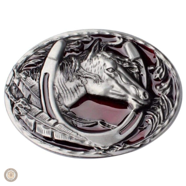 Boucle de ceinture cowboy Red Horse en style western
