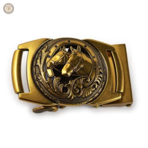 Boucle de ceinture avec motif têtes de chevaux