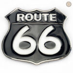 Boucle de ceinture Route 66 en style western