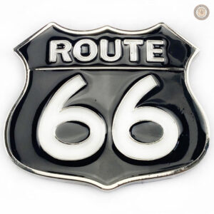 Boucle de ceinture Route 66 en style western