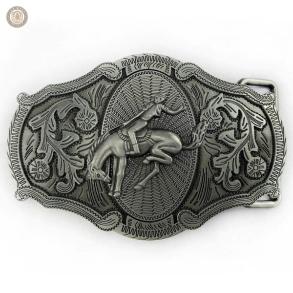 Boucle de ceinture style rodéo en métal décoratif