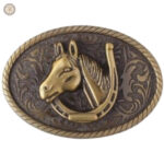 Boucle de ceinture western avec motif cheval