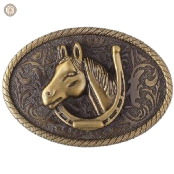 Boucle de ceinture western avec motif cheval