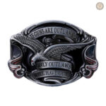 Boucle de ceinture western avec motif pistolet