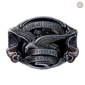 Boucle de ceinture western avec motif pistolet