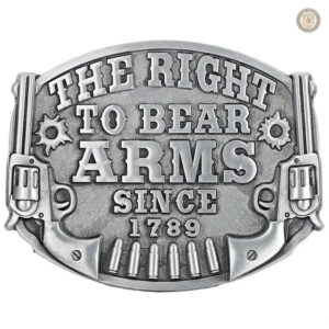 Boucle de ceinture western avec motif de revolvers