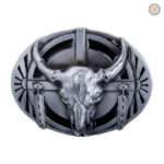 Boucle de ceinture western homme tête de mort