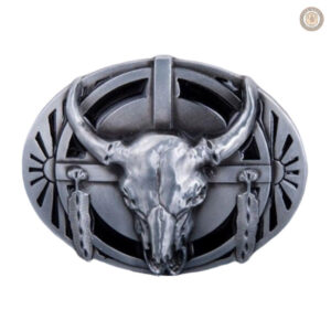 Boucle de ceinture western homme tête de mort