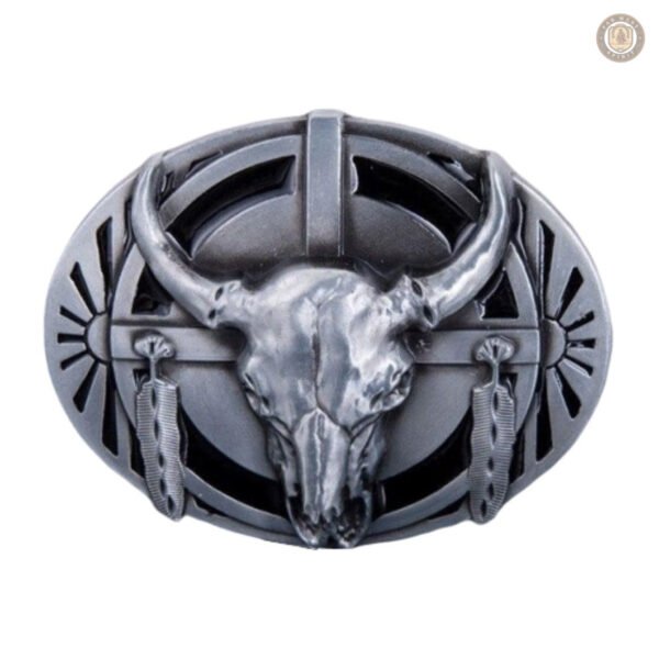 Boucle de ceinture western homme tête de mort