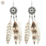 Boucles d'oreilles Feathers au style country élégant