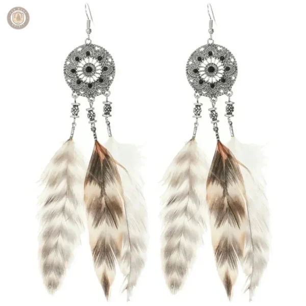 Boucles d'oreilles Feathers au style country élégant