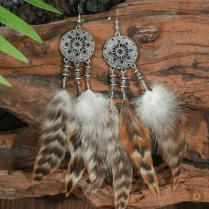 Boucles d'oreilles légères inspirées des plumes pour un look country