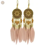 Boucles d'oreilles Indian Feathers, style country élégant