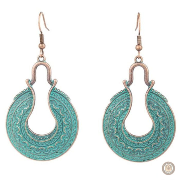 Boucles d'oreilles vintage turquoise au style country