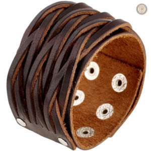 Bracelet en cuir tressé style cowboy