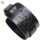 Bracelet cuir homme avec motif aigle, style western