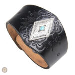 Bracelet large en cuir pour homme au design vintage western