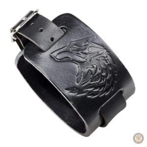 Bracelet Cuir Loup pour homme en style western