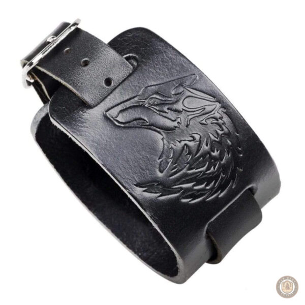 Bracelet Cuir Loup pour homme en style western