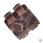 Accessoire western pour homme en cuir, design ours