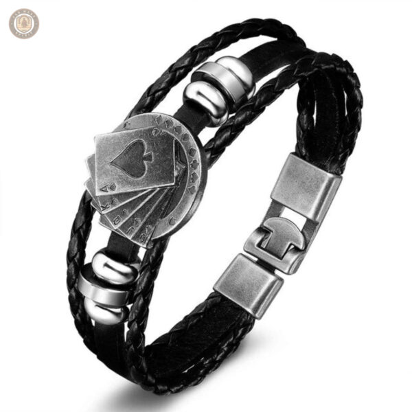 Bracelet inspiré du poker, design unique pour un look Western distinctif