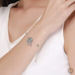 Bracelet argenté au style western pour femme, accessoire tendance
