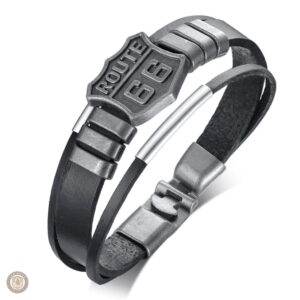 Bracelet Route 66 en cuir, style Western authentique