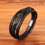 Bracelet en cuir avec motifs Western, ajustable
