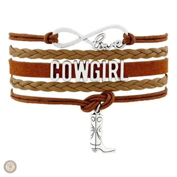 Bracelet femme style western en cuir et perles