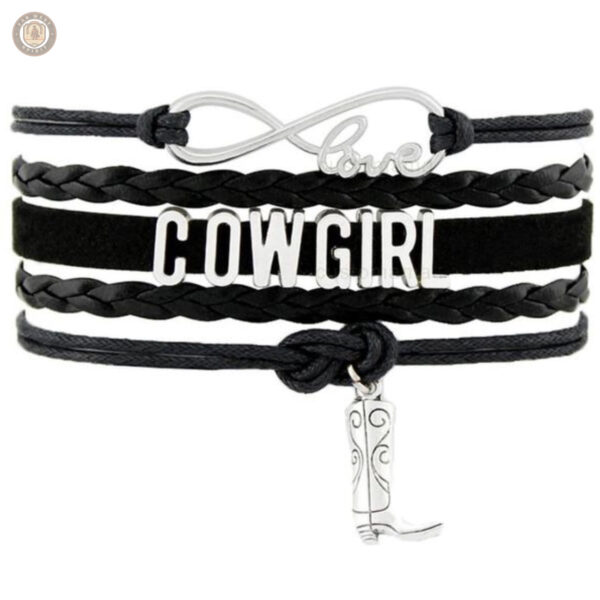 Bracelet en cuir pour femme avec motifs western
