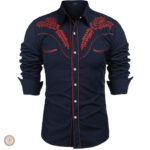 Chemise western avec broderie stylée pour homme