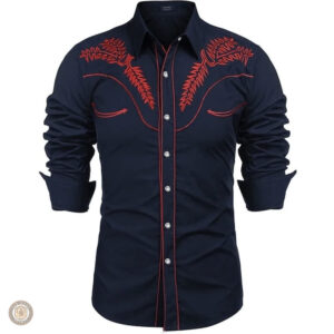 Chemise western avec broderie stylée pour homme