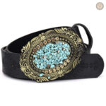 Ceinture western avec pierre turquoise élégante