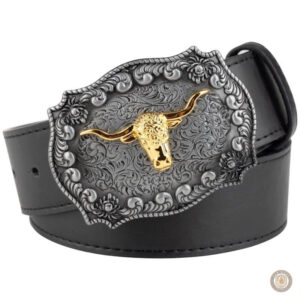 Ceinture cowboy avec boucle dorée élégante