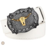 Accessoire mode cowboy en cuir avec boucle dorée