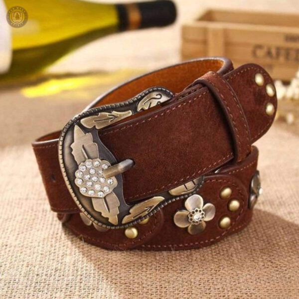 Ceinture femme style western avec boucle décorative
